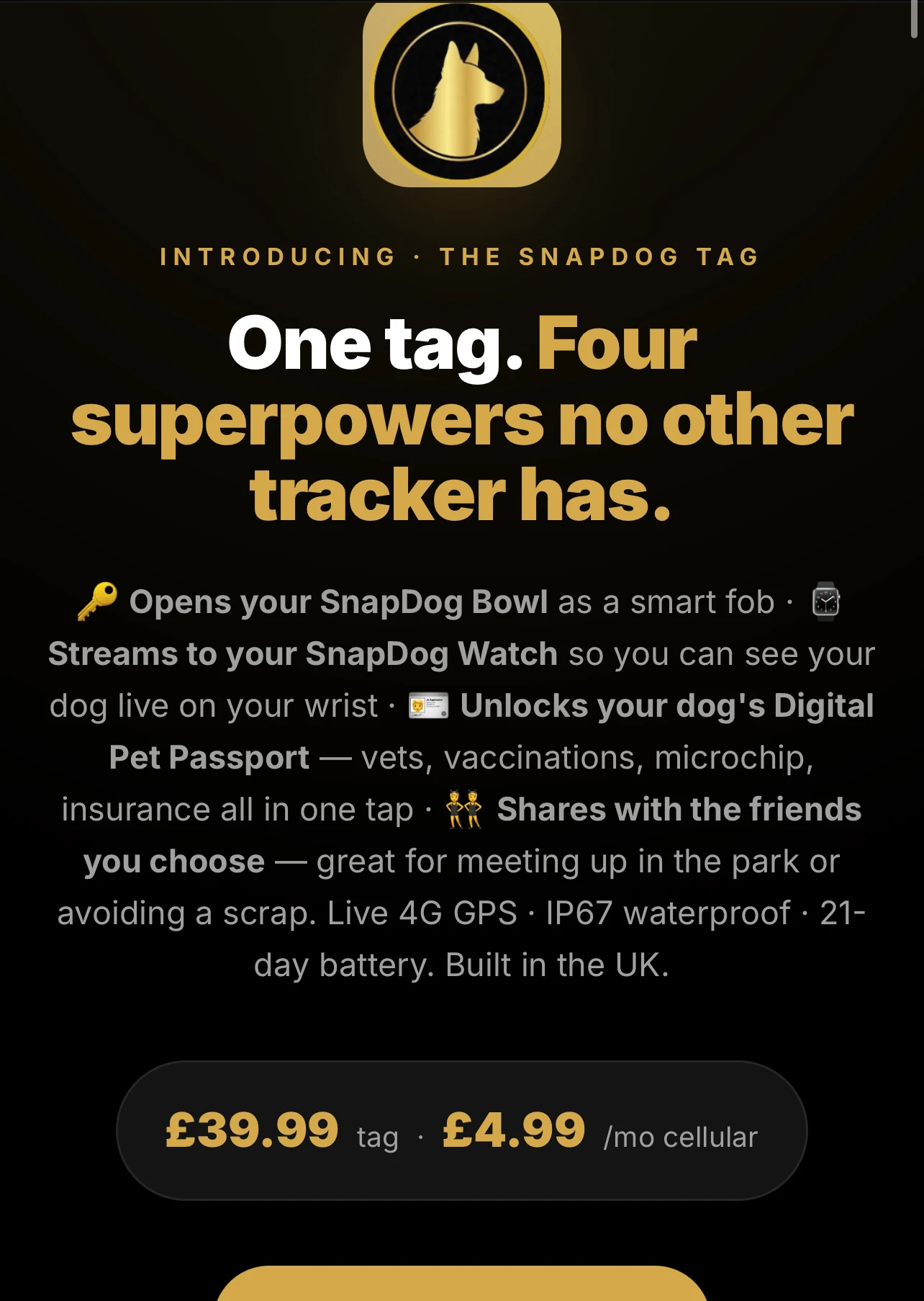 SnapDog Tracker — the real product